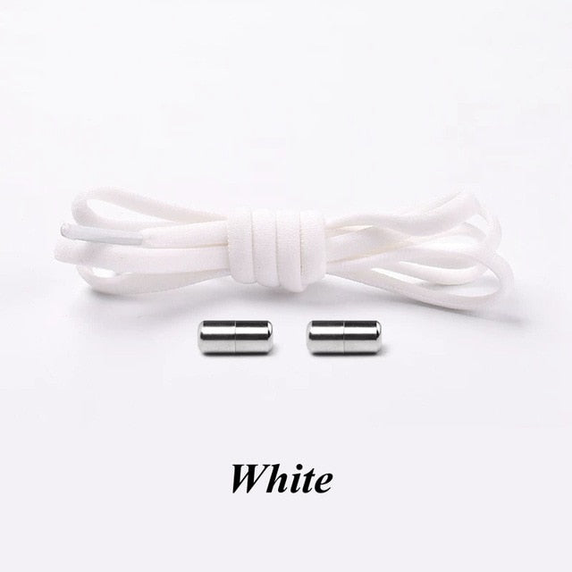 1Pair No tie Shoelaces Round Elastic Shoe Laces For Kids and Adult Sneakers Shoelace Quick Lazy Laces 21 Color Shoestrings