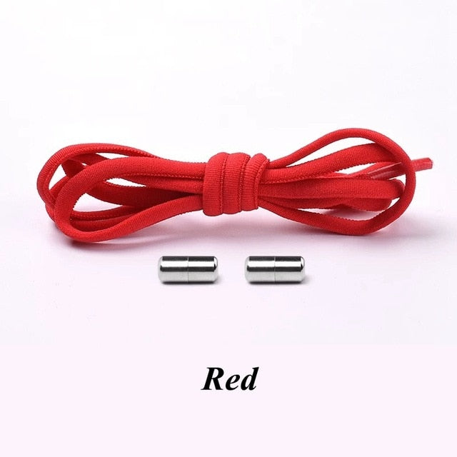 1Pair No tie Shoelaces Round Elastic Shoe Laces For Kids and Adult Sneakers Shoelace Quick Lazy Laces 21 Color Shoestrings