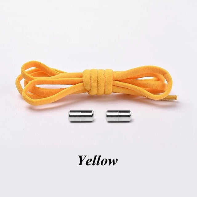 1Pair No tie Shoelaces Round Elastic Shoe Laces For Kids and Adult Sneakers Shoelace Quick Lazy Laces 21 Color Shoestrings