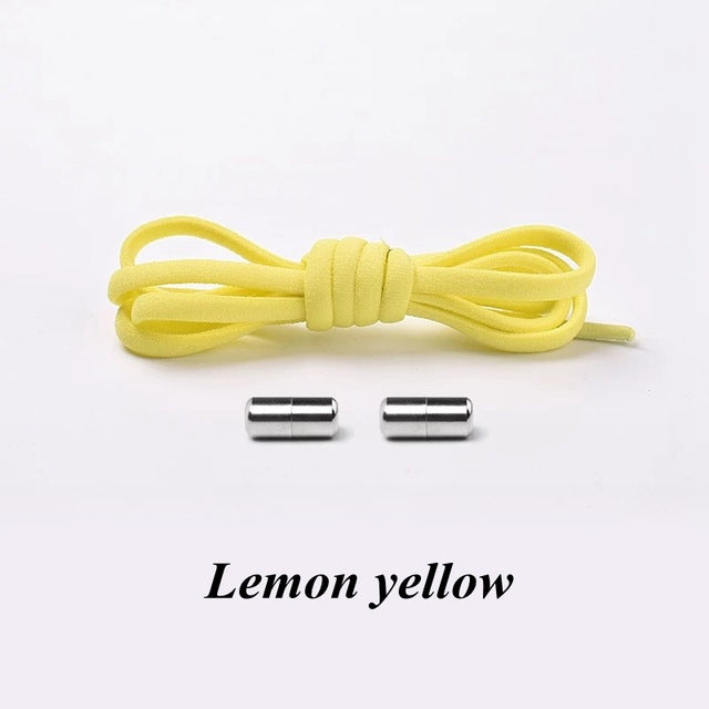 1Pair No tie Shoelaces Round Elastic Shoe Laces For Kids and Adult Sneakers Shoelace Quick Lazy Laces 21 Color Shoestrings