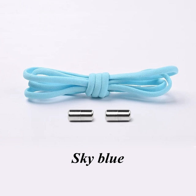 1Pair No tie Shoelaces Round Elastic Shoe Laces For Kids and Adult Sneakers Shoelace Quick Lazy Laces 21 Color Shoestrings