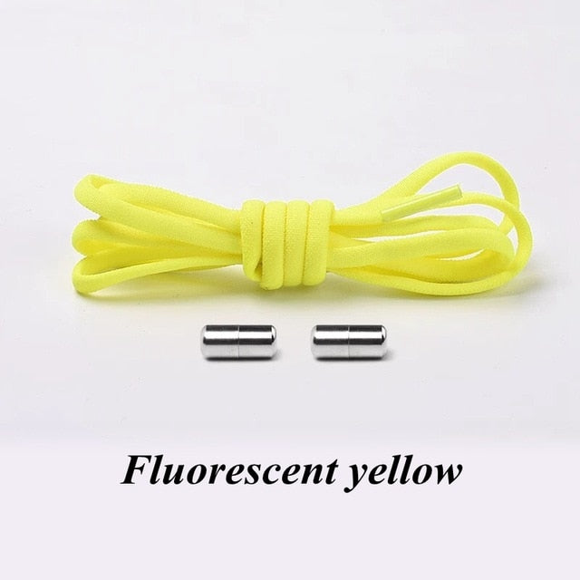 1Pair No tie Shoelaces Round Elastic Shoe Laces For Kids and Adult Sneakers Shoelace Quick Lazy Laces 21 Color Shoestrings