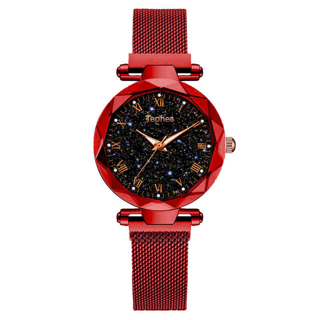 2020 Ladies Wrist Watch Starry Sky Magnetic Women Watch Luminous Luxury Waterproof Female Watch