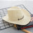 Summer cowboy hat sun visor foldable men's letter straw hat beach sun hat wide side simple casual men's outdoor big straw hat