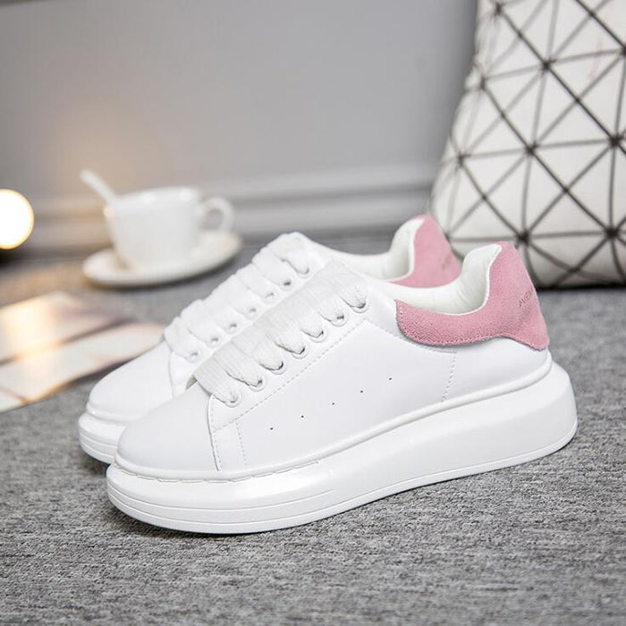 XDA 2019 New Fashion Spring Autumn Genuine Leather flats sheos Women White Casual Shoes leisure Lace-up Platform single Shoes