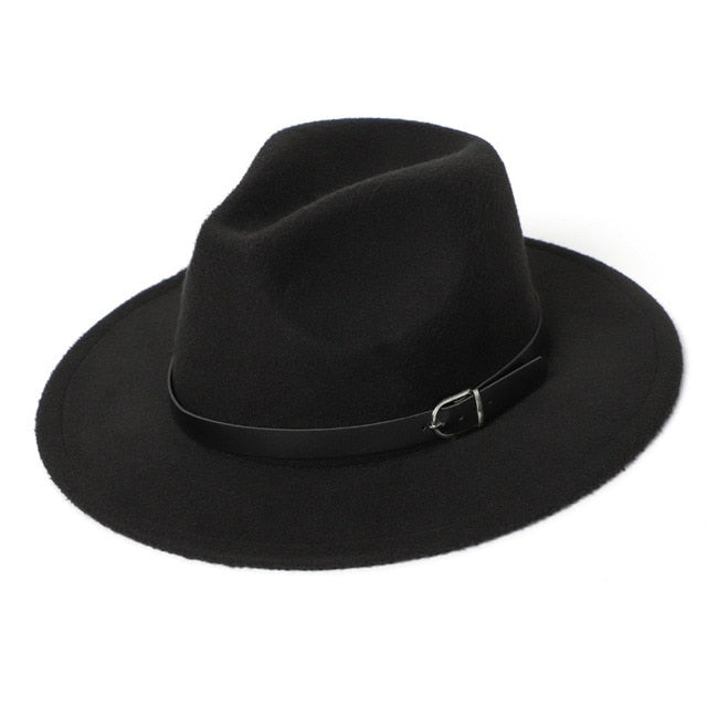 Womens Felt Hat Winter Fedora Hat Women Imitation Woolen Classic British Autumn Laday Jazz Streetwear Felt Hats for Men