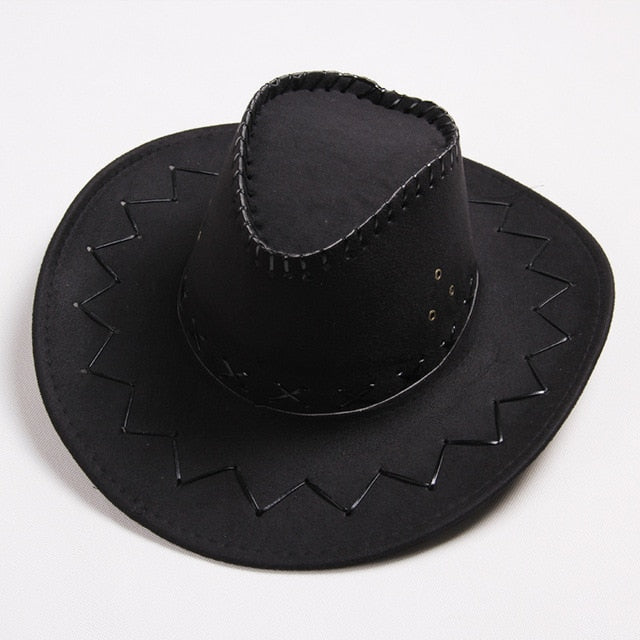 Polyester Cotton Cowboy Hat Women Caps Fashion Unisex Cowgirl Hats Solid Casual Khaki Brown Black Gray Cap Man Hat Cowboy Hats