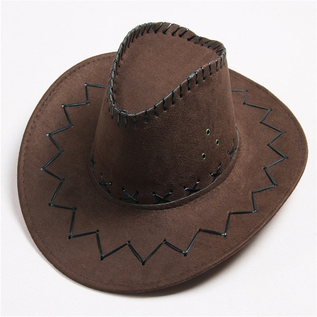 Polyester Cotton Cowboy Hat Women Caps Fashion Unisex Cowgirl Hats Solid Casual Khaki Brown Black Gray Cap Man Hat Cowboy Hats