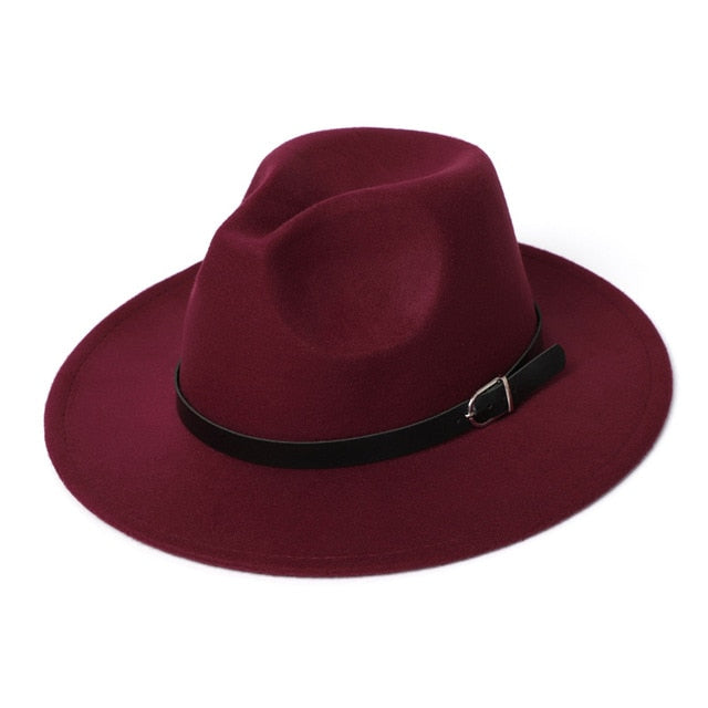 Fedora Hat Men Women Imitation Woolen Winter Women Felt Hats Men Fashion Black Top Jazz Hat Fedoras Chapeau Sombrero Mujer 2019