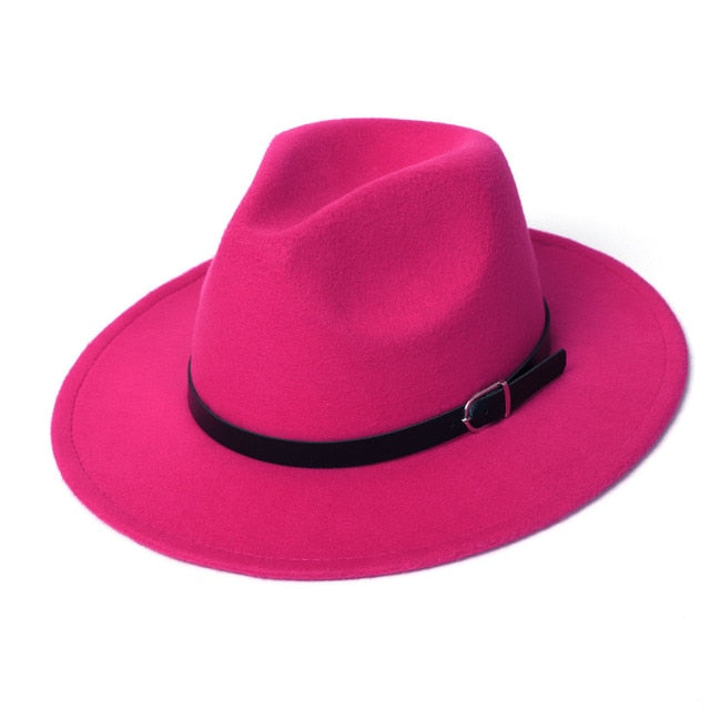 Fedora Hat Men Women Imitation Woolen Winter Women Felt Hats Men Fashion Black Top Jazz Hat Fedoras Chapeau Sombrero Mujer 2019