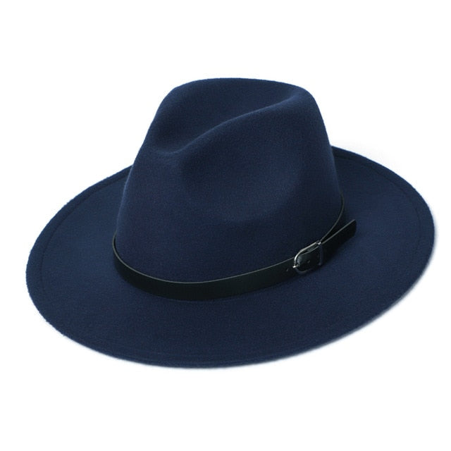 Fedora Hat Men Women Imitation Woolen Winter Women Felt Hats Men Fashion Black Top Jazz Hat Fedoras Chapeau Sombrero Mujer 2019