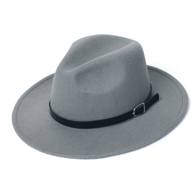 Fedora Hat Men Women Imitation Woolen Winter Women Felt Hats Men Fashion Black Top Jazz Hat Fedoras Chapeau Sombrero Mujer 2019