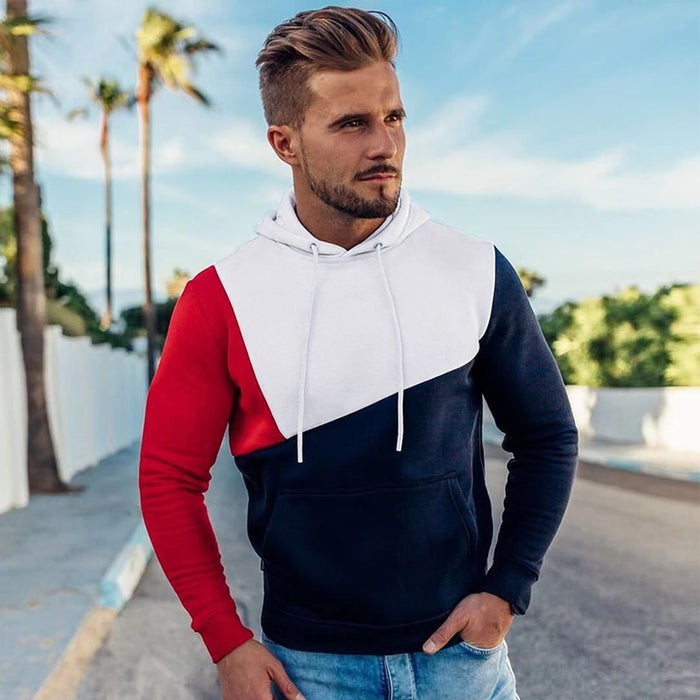 Mens Hoodies Sweatshirt 2019 Streetwear Patchwork Hoody Pullover Black White Hoodie Men Winter Fleece Sweatshirts Clothing