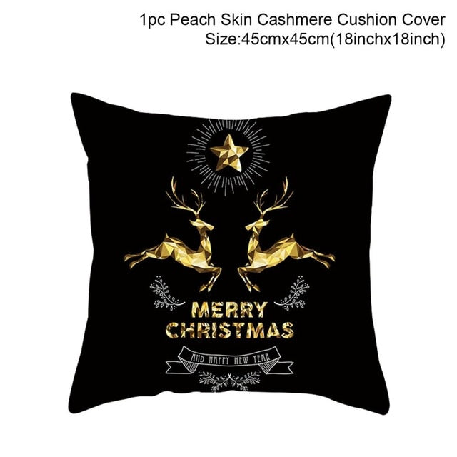 45X45CM Pillow Case Merry Christmas Decoration For Home 2019 Christmas Ornament Christmas Gift Cristmas Noel Happy New Year 2020