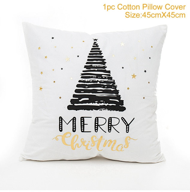 45X45CM Pillow Case Merry Christmas Decoration For Home 2019 Christmas Ornament Christmas Gift Cristmas Noel Happy New Year 2020