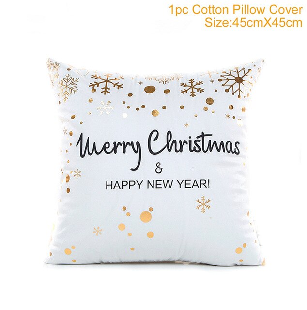 45X45CM Pillow Case Merry Christmas Decoration For Home 2019 Christmas Ornament Christmas Gift Cristmas Noel Happy New Year 2020