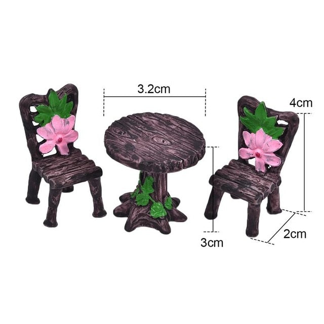 1set Sweety Lovers Couple Chair Figurines Miniatures Fairy Garden Gnome Moss Valentine's Day Gift Resin Crafts Home Decoration