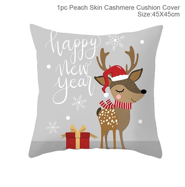 45X45CM Pillow Case Merry Christmas Decoration For Home 2019 Christmas Ornament Christmas Gift Cristmas Noel Happy New Year 2020