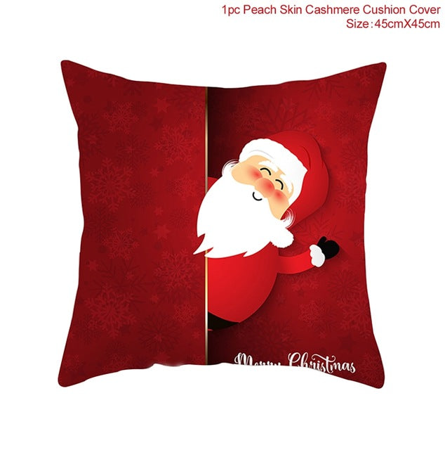 45X45CM Pillow Case Merry Christmas Decoration For Home 2019 Christmas Ornament Christmas Gift Cristmas Noel Happy New Year 2020