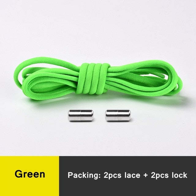 1Pair No tie Shoelaces Round Elastic Shoe Laces For Kids and Adult Sneakers Shoelace Quick Lazy Laces 21 Color Shoestrings