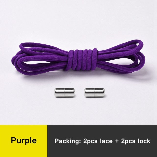 1Pair No tie Shoelaces Round Elastic Shoe Laces For Kids and Adult Sneakers Shoelace Quick Lazy Laces 21 Color Shoestrings