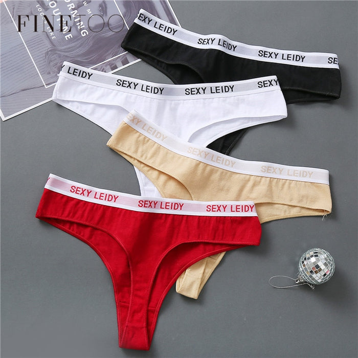 Sexy Women Thong Cotton Panties Fashion Letter G-String Women Underwear Underpants Female Lingerie Briefs Ladies Panties M-XL