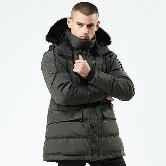 2019 New Winter Casual Long Style Hooded Epaulet Cotton Padded Jackets Men Thick Hat Windproof Fashion Men Parka Pockets Coats