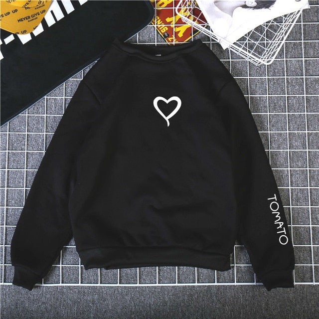 Heart Hoodies Sweatshirts 2019 Women Casual Kawaii Harajuku New Sweat Punk for Girls Clothing European Top Korean sudadera mujer