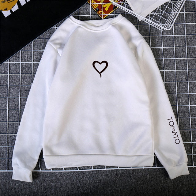 Heart Hoodies Sweatshirts 2019 Women Casual Kawaii Harajuku New Sweat Punk for Girls Clothing European Top Korean sudadera mujer