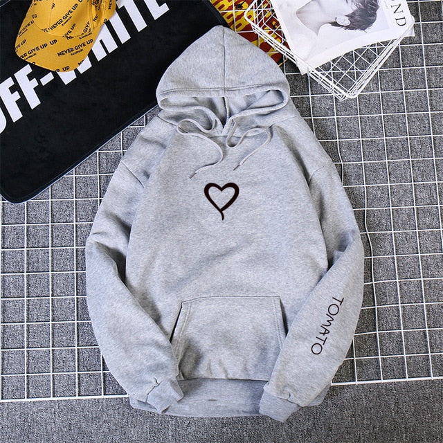 Heart Hoodies Sweatshirts 2019 Women Casual Kawaii Harajuku New Sweat Punk for Girls Clothing European Top Korean sudadera mujer