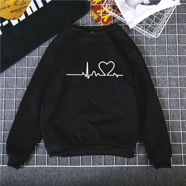 Heart Hoodies Sweatshirts 2019 Women Casual Kawaii Harajuku New Sweat Punk for Girls Clothing European Top Korean sudadera mujer