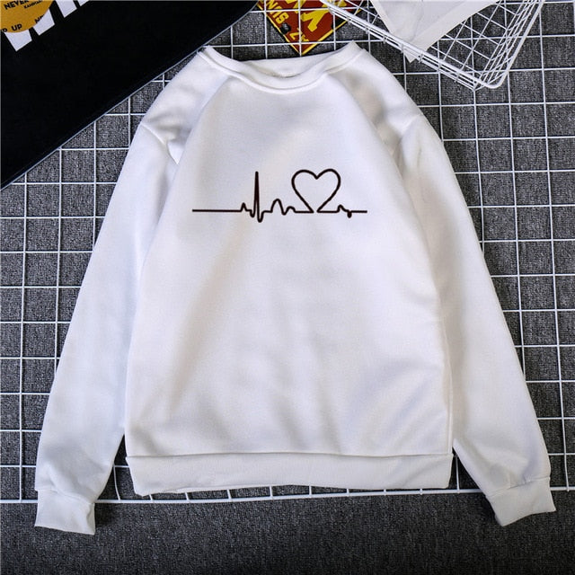 Heart Hoodies Sweatshirts 2019 Women Casual Kawaii Harajuku New Sweat Punk for Girls Clothing European Top Korean sudadera mujer