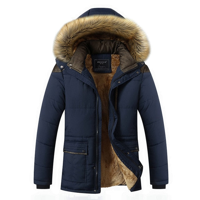 M-5XL Fur Collar Hooded Men Winter Jacket 2020New Fashion Warm Wool Liner Man Jacket and Coat Windproof Male Parkas casaco