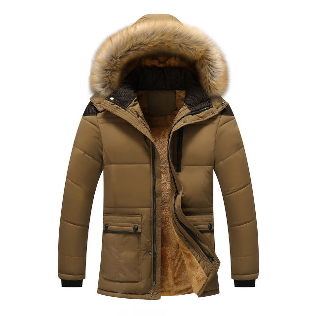 M-5XL Fur Collar Hooded Men Winter Jacket 2020New Fashion Warm Wool Liner Man Jacket and Coat Windproof Male Parkas casaco