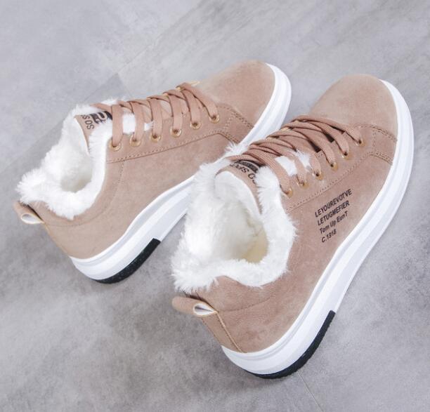 Winter Women Shoes Warm Fur Plush Lady Casual Shoes Lace Up Fashion Sneakers Zapatillas Mujer Platform Snow Boots