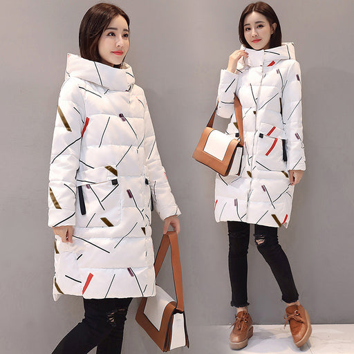 Elegant Long Sleeve Warm Zipper Parkas Women Jacket Office Lady Fashion Winter Hooded Long Jacket Coat