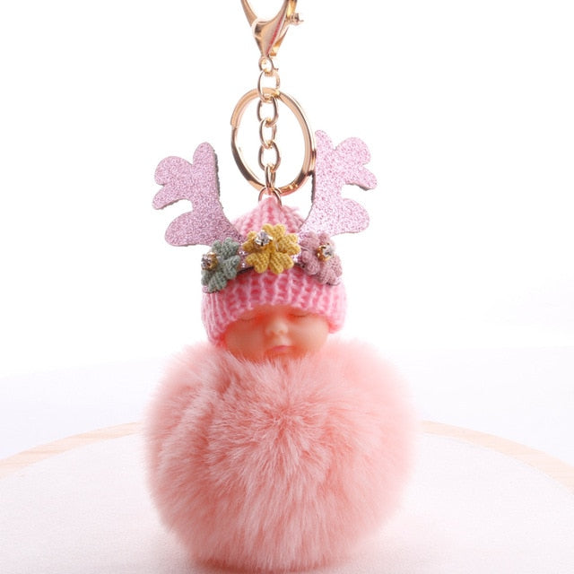 Angel Baby Plush Doll Pendant Valentine's Day Gift Birthday Party Gift Wedding Favors Fur Ball Key Chain Gifts For Lovers Guests