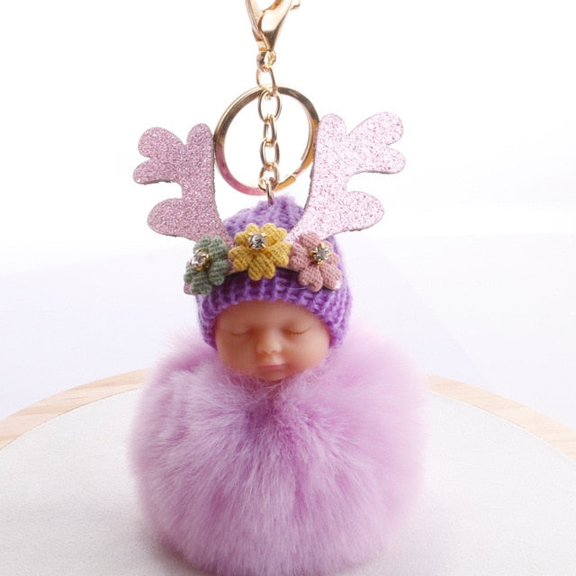 Angel Baby Plush Doll Pendant Valentine's Day Gift Birthday Party Gift Wedding Favors Fur Ball Key Chain Gifts For Lovers Guests