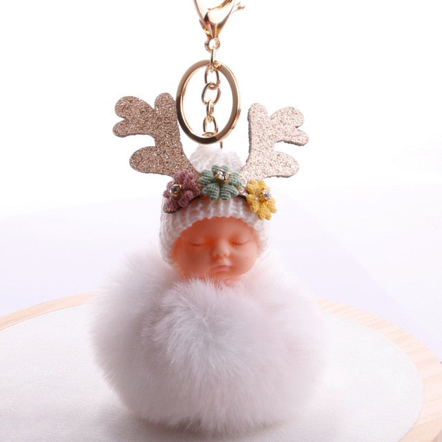 Angel Baby Plush Doll Pendant Valentine's Day Gift Birthday Party Gift Wedding Favors Fur Ball Key Chain Gifts For Lovers Guests