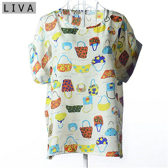 Big Dot Blouse Summer Short Sleeve Women Chiffon Blouse Casual Shirts Thin Women Tops Blusas Solid Ladies Cheap Clothes China