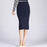 Danjeaner Stretch Slim Knitted Skirts Womens High Elastic Package Hip Mid-Calf Solid Pencil Skirt Lady Rib Cotton Maxi Skirts