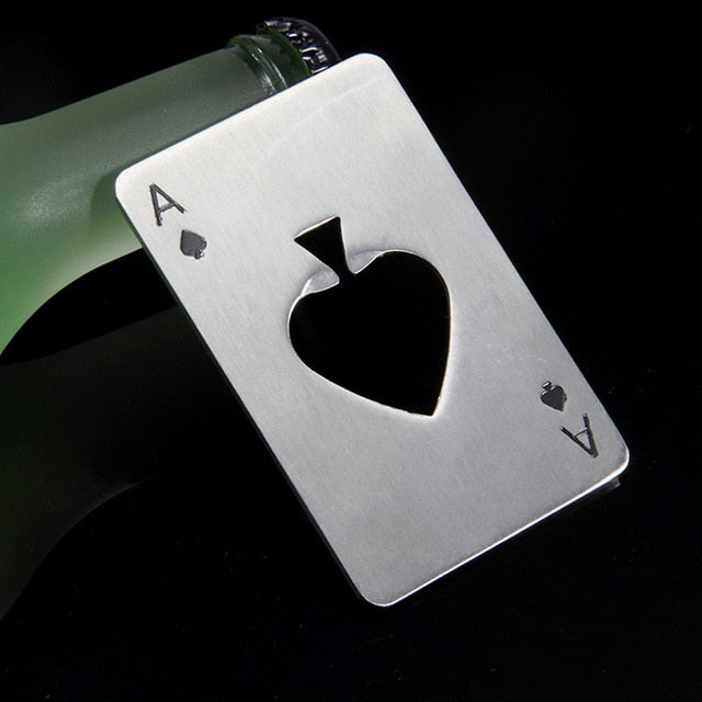 Poker Card Beer Bottle Opener Stainless Steel Wedding Party Banquet Gift Souvenirs Kitchen Dining Bar Tools Table Decor Favors