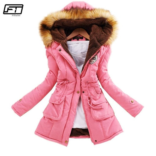 Fitaylor Winter Jacket Women Thick Warm Hooded Parka Mujer Cotton Padded Coat Long Paragraph Plus Size 3xl Slim Jacket Female