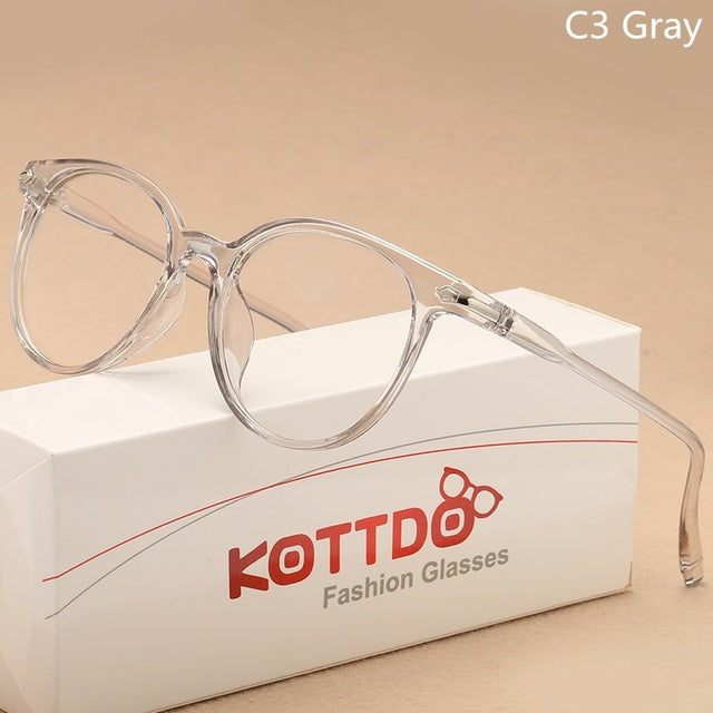 KOTTDO Fashion Transparent Glasses Optical Glasses Frames For Women Cat Eye Glasses Frame Men Eyeglasses Eyewear Frame  Oculos