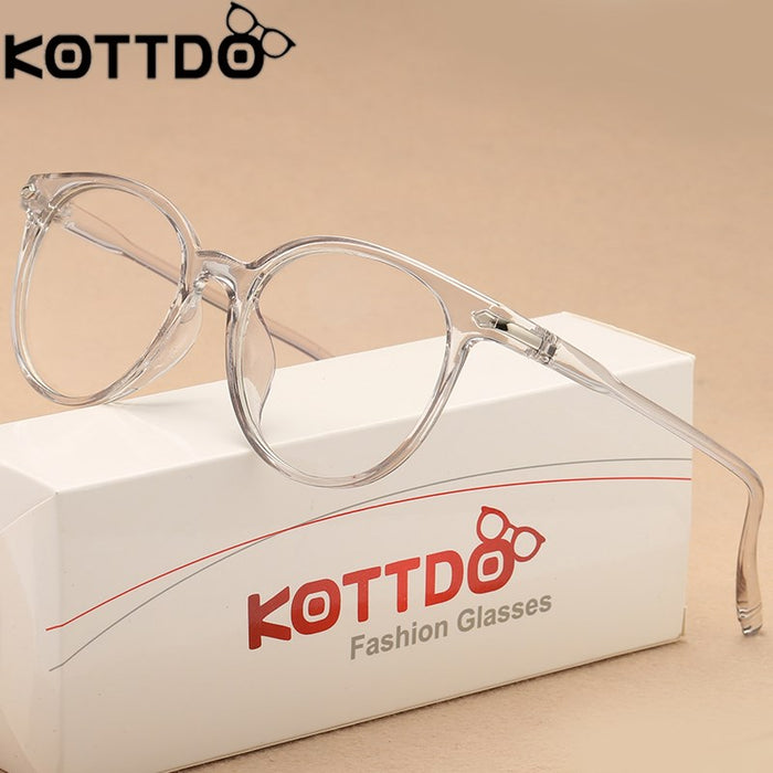 KOTTDO Fashion Transparent Glasses Optical Glasses Frames For Women Cat Eye Glasses Frame Men Eyeglasses Eyewear Frame  Oculos