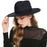 WELROG Black Red Fedora Hats For Women Imitation Wool Fedoras Panama Felt Hat Winter Men Jazz Hats Trilby Chapeau Femme Caps