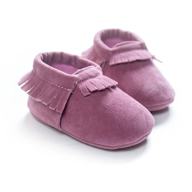 2019 PU Suede Leather Newborn Baby Moccasins Shoes Soft Soled Non-slip Crib First Walker