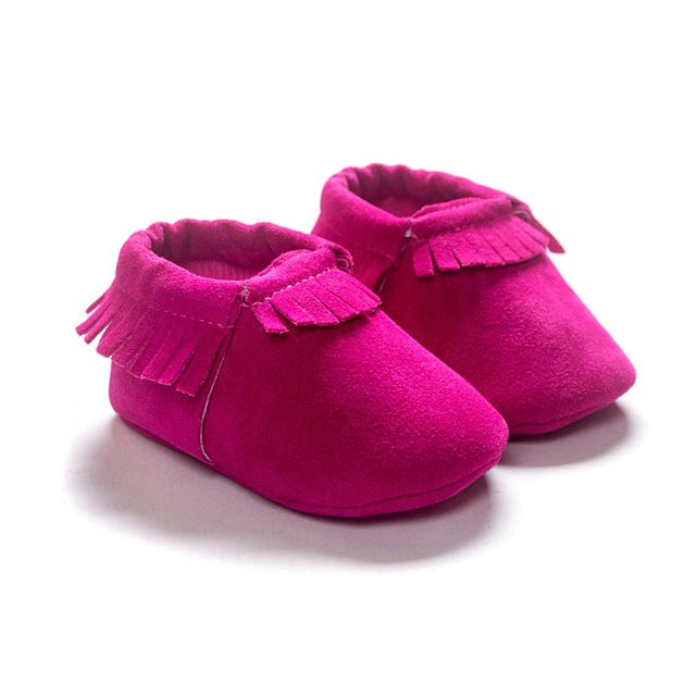 2019 PU Suede Leather Newborn Baby Moccasins Shoes Soft Soled Non-slip Crib First Walker