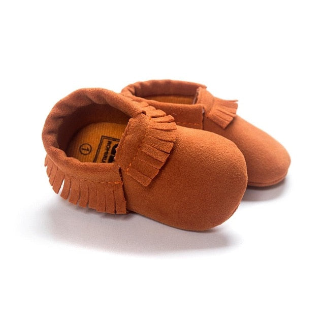 2019 PU Suede Leather Newborn Baby Moccasins Shoes Soft Soled Non-slip Crib First Walker