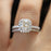 Huitan 2PC Bridal Ring with Round Brilliant Cubic Zircon Prong Setting Anniversary Engagement Wedding Rings for Women Size 5-12